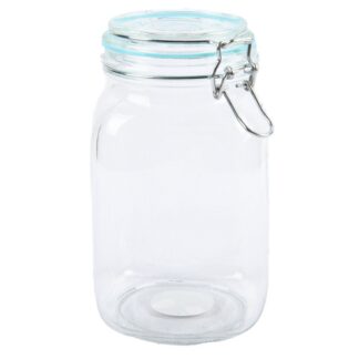 Hermetic Glass Jar W/Clip Asst Colors 50.7 Oz