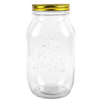 Glass Jar W/Tinplate Lid Clear 54 Oz Pdq