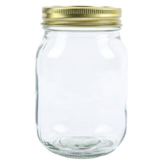 Glass Jar W/Tinplate Lid Clear 17 Oz Pdq