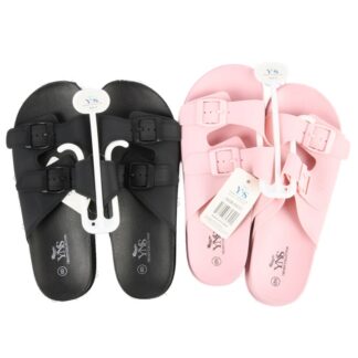 Women'S Double Buckle Slide Sandals Asst Color & Size
