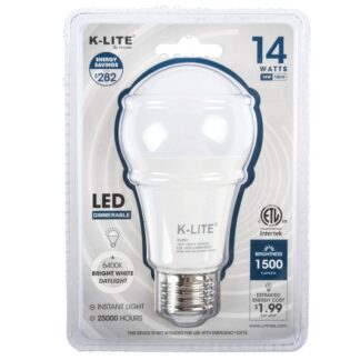 K-Lite Led Light Bulb Med Base Bright White 14 Watts