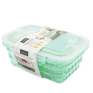Food Storage Rec Container W/Lid Green 3 Pk