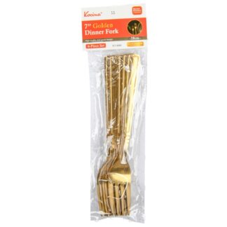 Dinner Fork Golden Stainless Steel 7 In 6 Pc