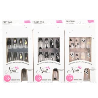 Adhesive Nail Asst Charms & Rhinestones 24 Pc