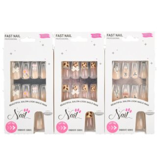 Adhesive Nail Asst Charms & Rhinestones 24 Pc