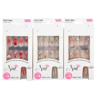 Adhesive Nail Asst Charms & Rhinestones 24 Pc