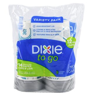 Dixie Insulated Paper Cups W/Lids 12 Oz 14 Ct