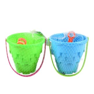 Hs Toy Beach Bucket 5 In W/3 Accessories In Net Bag Asst