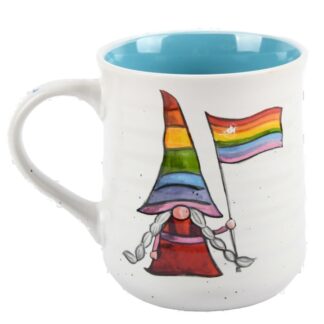 Speckle Pride Gnome Ceramic Cup "Love Wins" 18 Oz