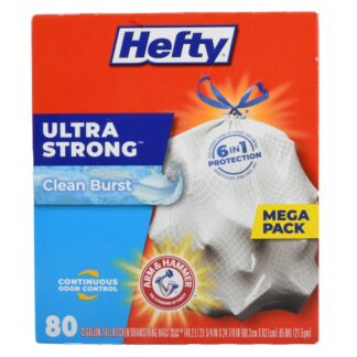 Hefty Kitchen Bags Clean Burst 13 Gal 80 Ct