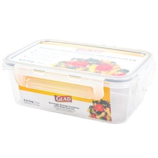 Glad Rec Plast Food Container Clear W/Snap Lock Lid 37.2 Oz