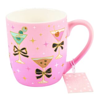 Ceramic Mug Martini Bows Matte Pink