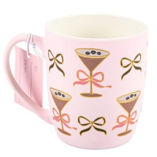 Ceramic Mug Espresso Martini Bows Matte Light Pink