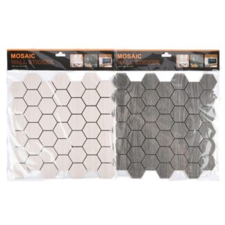Mosaic Wall Sticker Hexagonal Asst Colors 11.8 X 11.8"