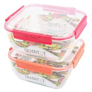 Plastic Square Food Storage Asst Color Lid 2.35 Lt