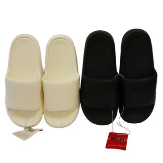 Men'S Eva Slippers Black & White Asst Sizes 1Pr