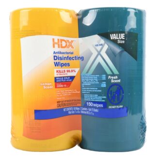 Hdx Antibac Disinfecting Wipes Lemon/Fresh Scent 75 Ct 2 Pk