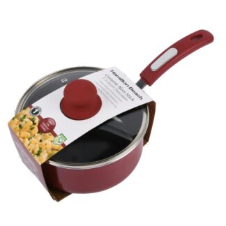 Bh Aluminum Sauce Pan Ceramic Interior Red/Black 2.3 Qt