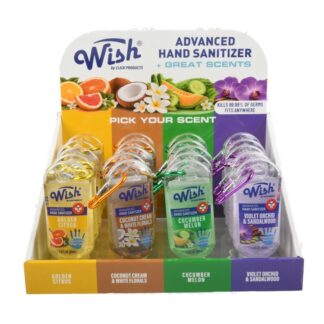Wish Hand Sanitizer W/Clip 1.8 Oz Asst Disp