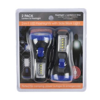 Led Mini Flashlights 2 In 1 W/Side Work Light 2 Pk