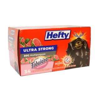 Hefty Drawstring Trash Bags Fabuloso Scent 30 Gal 34 Ct