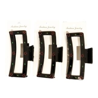 Hair Claw Clip Square Embellished Black