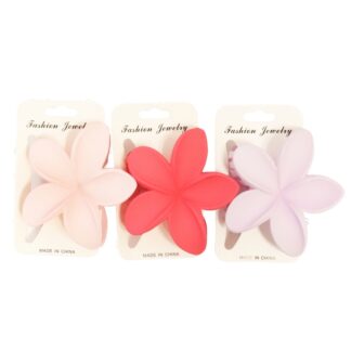 Hair Claw Clip Flower Matte Asst Colors