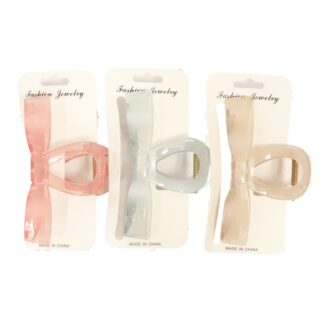 Bow Hair Claw Clip Translucent Asst Colors