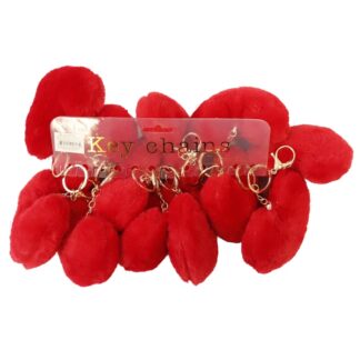 Red Heart Plush Keychain 4.5 In