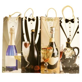 Tuxedo Wine Gift Bag Asst