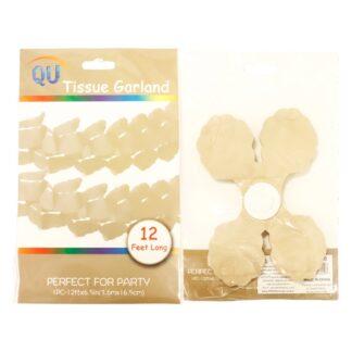 Party Tissue Garland Sand Color 12 Ft