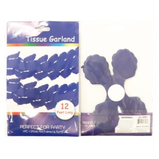 Party Tissue Garland Blue Color 12 Ft