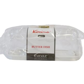 Plastic Butter Dish White W/Lid 8 X 4 X 3.3"