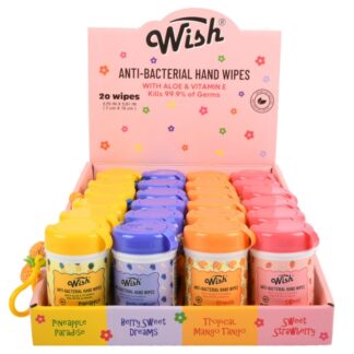 Wish Sanitizing Hand Wipes W/Charm 20 Ct Disp