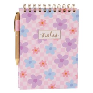 Spiral Notebook W/Pen Plump Daisy 6 X 8.5 In 120 Sh