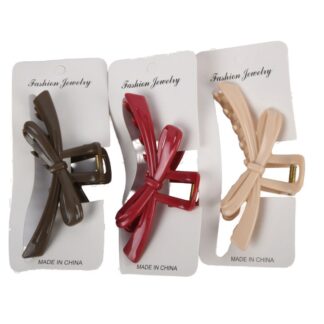 Ribbon Bow Hair Claw Clip Asst Colors