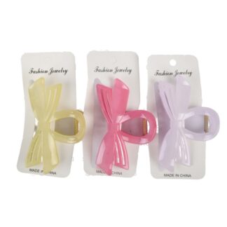Bow Hair Claw Clip Translucent Asst Colors