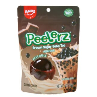 Amos Peelerz Gummy Candy Brown Sugar Boba Tea 6 Oz