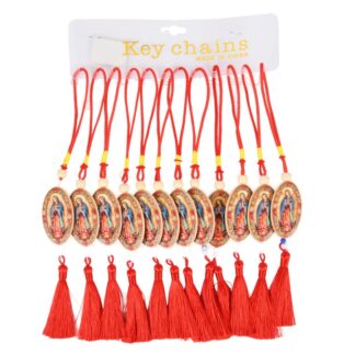 Key Chain Tassel Virgen De Guadalupe Red