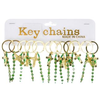 Key Chain Charms San Judas Tadeo Green Beads