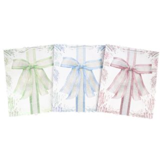 Gift Bag With Glitter Bow Graphic Med Asst Colors