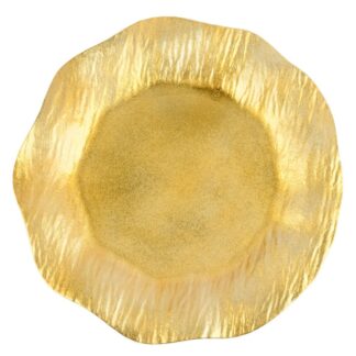 Plastic Charger Plate Shell Pattern Gold 13 In