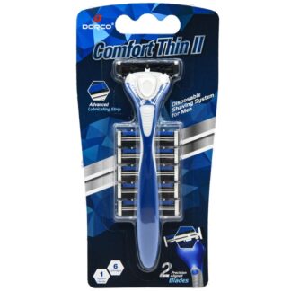 Dorco Men Razor Comfort Thin Ii 1 Handle+6 Cartridges