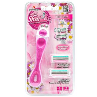 Dorco Women Razor Shai 3 & 4 1 Handle+2 Cartridges