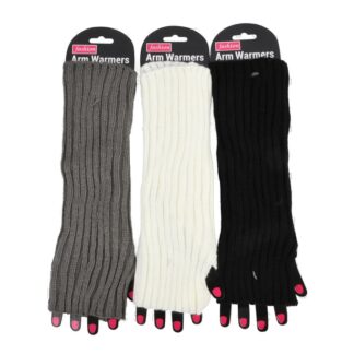 Hw Women'S Ribbed Arm Warmers Asst Color 1 Pr