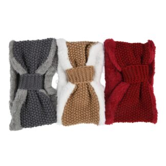 Hw Winter Faux-Fur Headband W/Bow Asst Colors