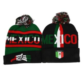 Hw Pompom Knit Beanie "Mexico" Asst Colors