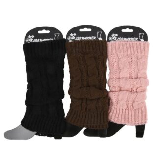 Hw Women'S Cable Knit Leg Warmers Asst Colors 1 Pr