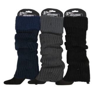 Hw Women'S Ribbed Knit Leg Warmers Asst Colors 1 Pr