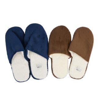 Hw Men'S Slippers Corduroy Upper Asst Colors 1 Pr